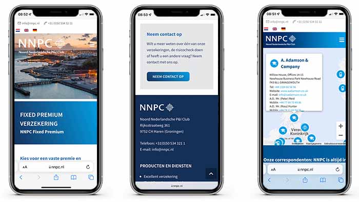 NNPC website smartphone weergave